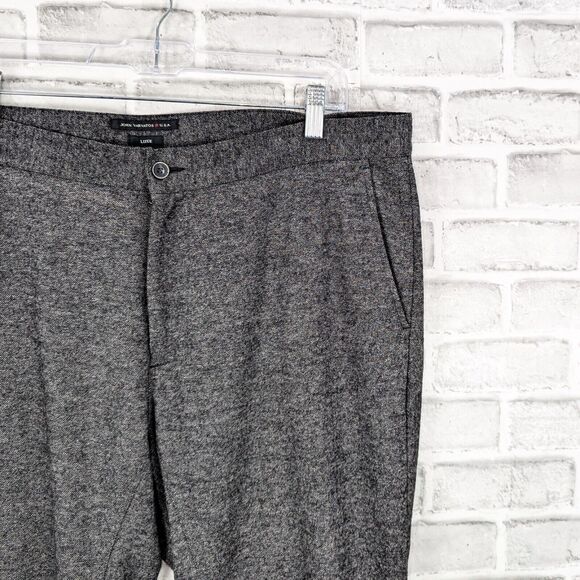 JOHN VARVATOS Luxe Collection Gray Trouser Pants wool blend elastic ankle sz XL - Picture 6 of 9